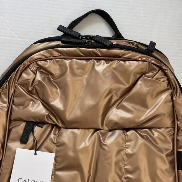 Calpak Luka Laptop Backpack Padded Travel Work School Bag Luggage Copper Color - Picture 5 of 9